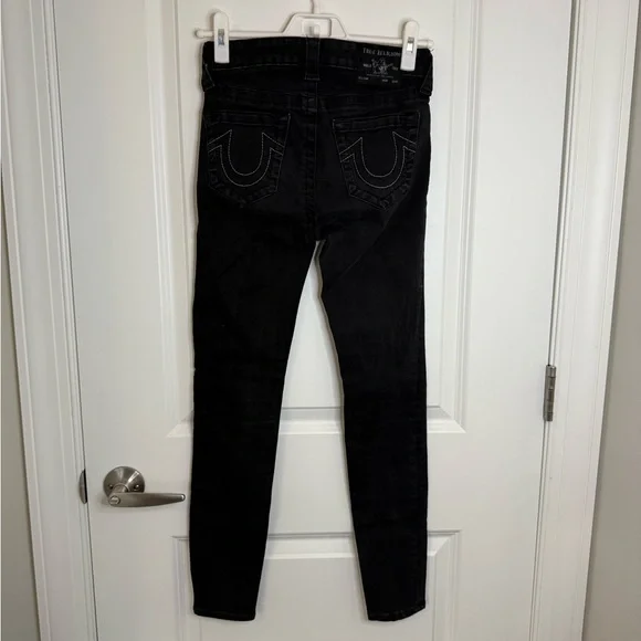 True Religion Halle Mid Rise Super Skinny Black Jeans - Picture 12 of 12